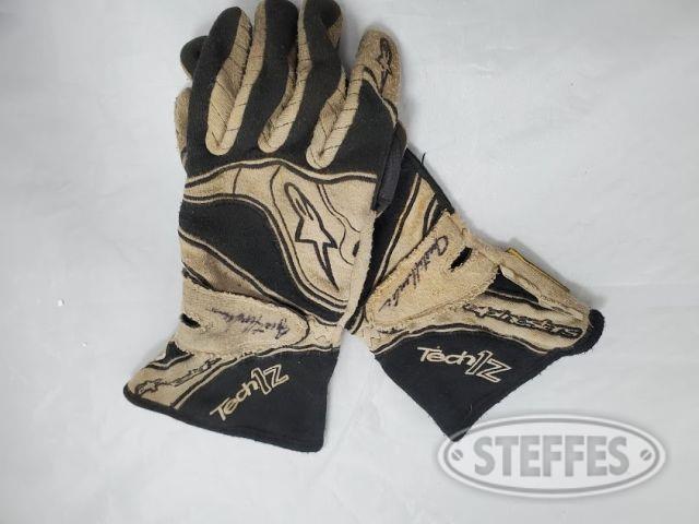 Justin Henderson autographed racing gloves